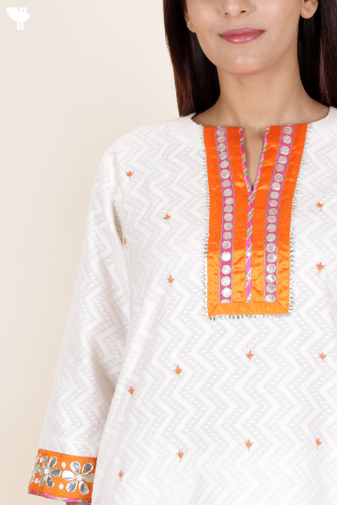 Banarasi Cotton Kurta With Chanderi Silk Dupatta